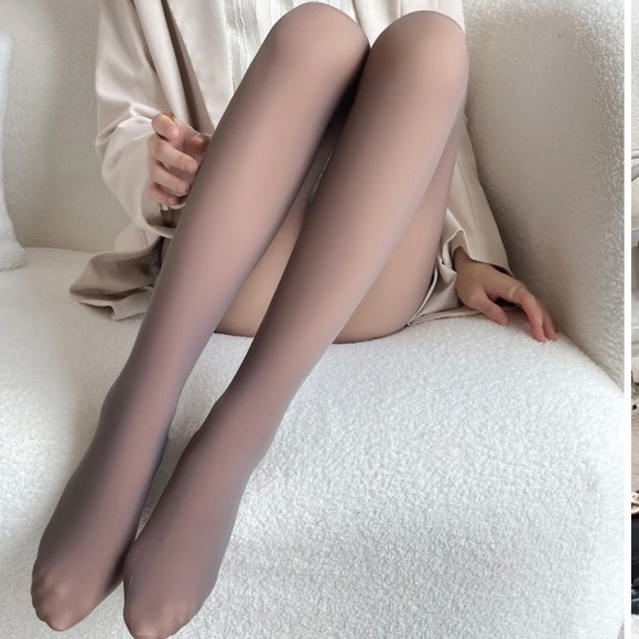 Tights with lining in coffee color - Picture 2 of 3